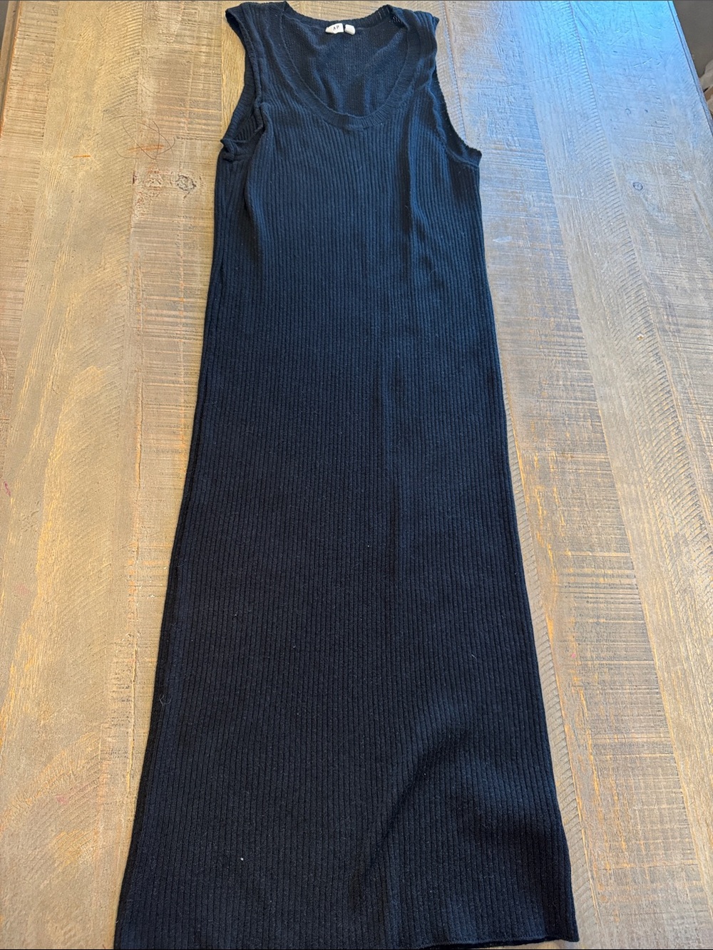 GAP Black Ribbed Maxi Dress